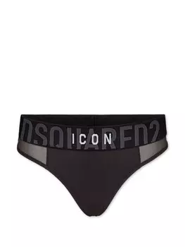 Dsquared2 трусы-стринги Icon с сетчатыми вставками, черный