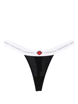 Dsquared2 трусы-стринги с логотипом, черный