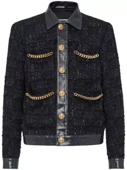 DSQUARED2 твидовый жакет с цепочкой, синий