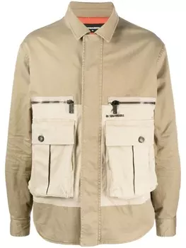 Dsquared2 two-tone flap-pocket jacket, нейтральный цвет