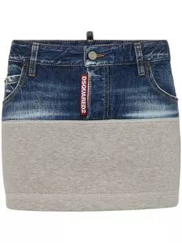 Dsquared2 юбка мини с контрастной вставкой, серый