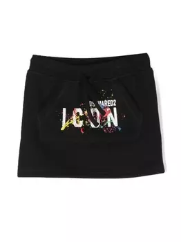 Dsquared2 юбка мини с логотипом, черный