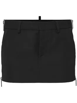 Dsquared2 юбка мини с молниями сбоку, черный