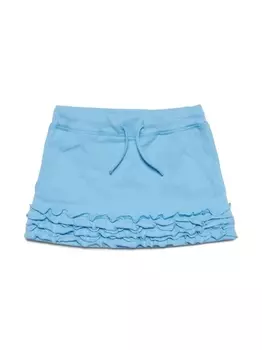 Dsquared2 юбка с оборками и логотипом, синий