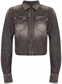 Dsquared2 укороченная джинсовая рубашка, черный