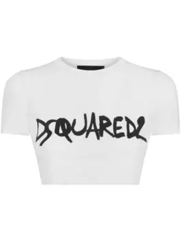 Dsquared2 укороченная футболка с логотипом, белый
