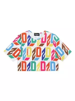 Dsquared2 укороченная футболка с логотипом, белый