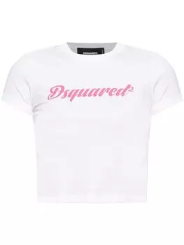 Dsquared2 укороченная футболка с логотипом, белый