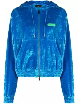Dsquared2 укороченная куртка с логотипом, синий