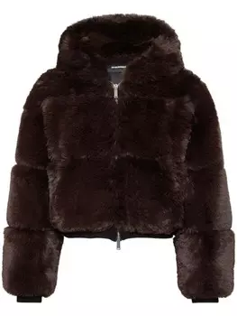 DSQUARED2 укороченная шуба из искусственного меха, коричневый
