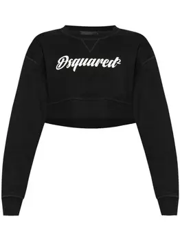 Dsquared2 укороченная толстовка с логотипом, черный