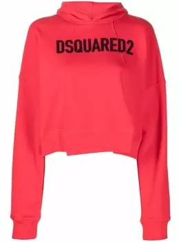 Dsquared2 укороченное худи с логотипом, красный