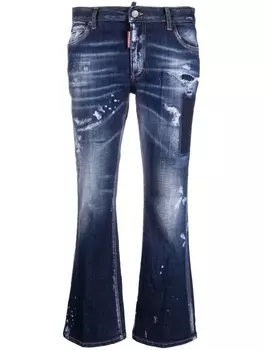 Dsquared2 укороченные брюки прямого кроя, синий