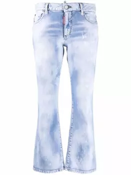 Dsquared2 укороченные джинсы из вареного денима, синий