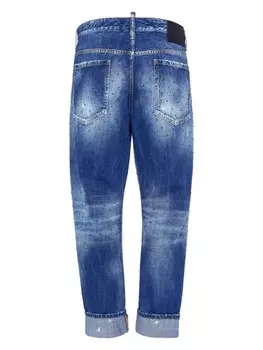 Dsquared2 укороченные джинсы с эффектом потертости, синий