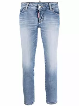 Dsquared2 укороченные джинсы с нашивкой-логотипом, синий