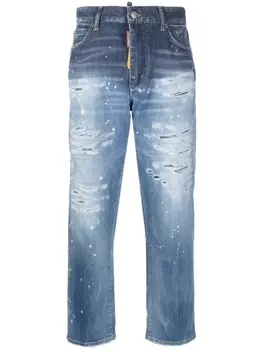 Dsquared2 укороченные джинсы с нашивкой-логотипом, синий