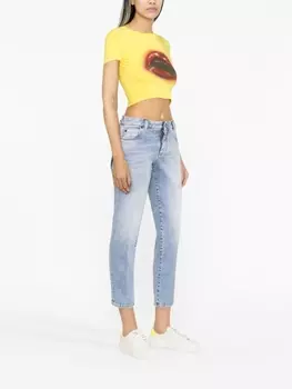 Dsquared2 укороченные джинсы средней посадки, синий