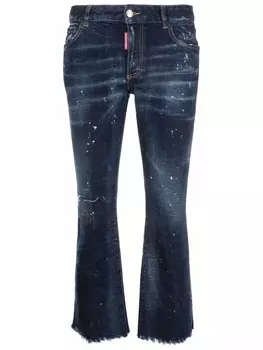 DSQUARED2 укороченные расклешенные джинсы, синий