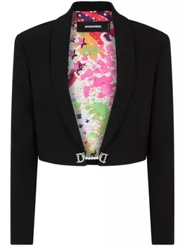 Dsquared2 укороченный блейзер с логотипом, черный