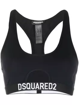 Dsquared2 укороченный спортивный топ с логотипом, черный