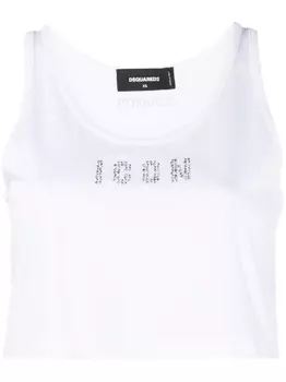 Dsquared2 укороченный топ Icon со стразами, белый