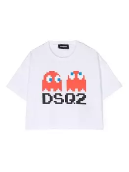 Dsquared2 укороченный топ с графичным принтом, белый