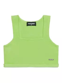 Dsquared2 укороченный топ с квадратным вырезом, зеленый