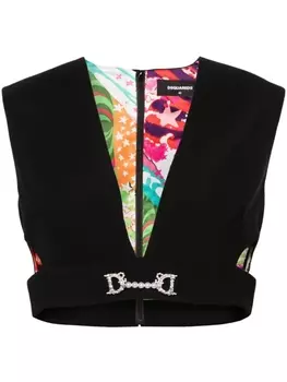 Dsquared2 укороченный топ с логотипом, черный