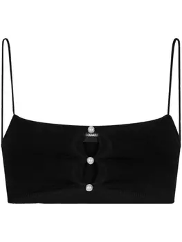 Dsquared2 укороченный топ тонкой вязки, черный