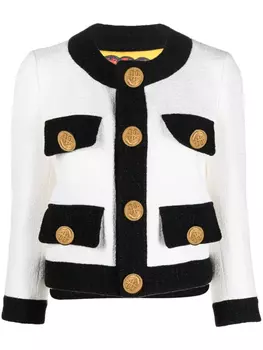 DSQUARED2 укороченный твидовый жакет, белый