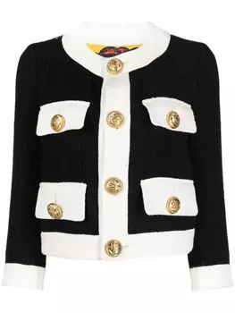 DSQUARED2 укороченный твидовый жакет, черный
