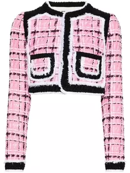 Dsquared2 укороченный твидовый жакт, розовый