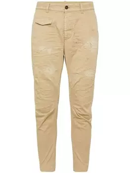 Dsquared2 узкие брюки с эффектом потертости, нейтральный цвет