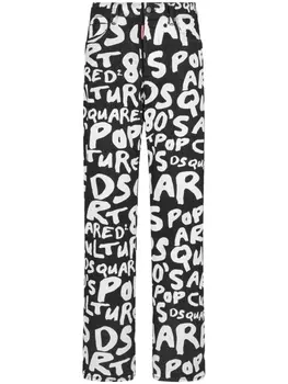 Dsquared2 узкие брюки с логотипом, черный