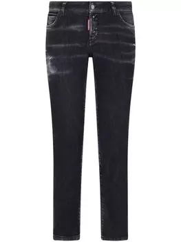 Dsquared2 узкие джинсы с эффектом потертости, черный