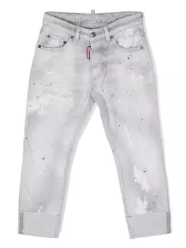 Dsquared2 узкие джинсы с эффектом потертости, серый
