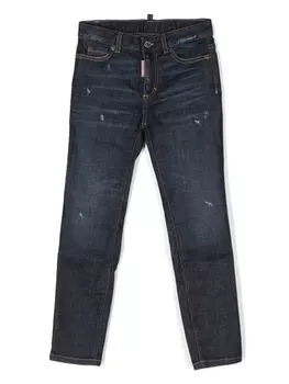 Dsquared2 узкие джинсы с эффектом потертости, синий