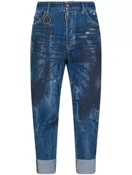 Dsquared2 узкие джинсы с эффектом потертости, синий