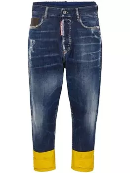 DSQUARED2 узкие джинсы с эффектом потертости, синий