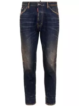 Dsquared2 узкие джинсы с текстовым принтом, синий