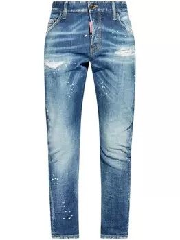 Dsquared2 узкие джинсы средней посадки, синий