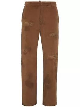 DSQUARED2 вельветовые джинсы прямого кроя, коричневый