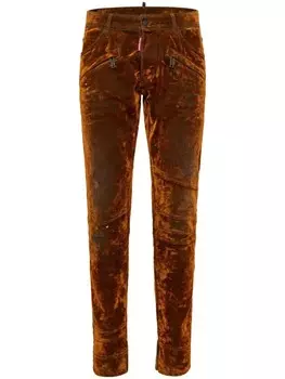Dsquared2 велюровые брюки скинни, коричневый