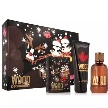 Dsquared2, Wood Pour Homme, набор косметики, 2 предмета + кошелек для карт