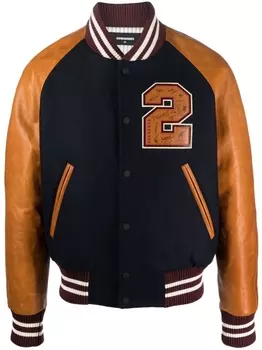 Dsquared2 wool-blend varsity jacket, синий