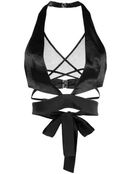 Dsquared2 wrap-around halter-neck top, черный