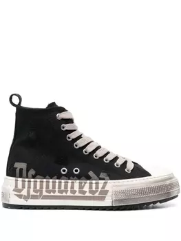 Dsquared2 высокие кеды на платформе, черный