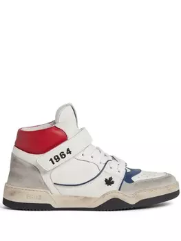 DSQUARED2 высокие кеды Spiker с эффектом потертости, белый
