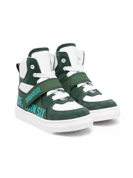 Dsquared2 высокие кроссовки с логотипом, зеленый
